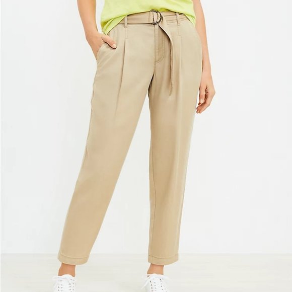 LOFT Belted Emory Taper Pants - Picture 1 of 5